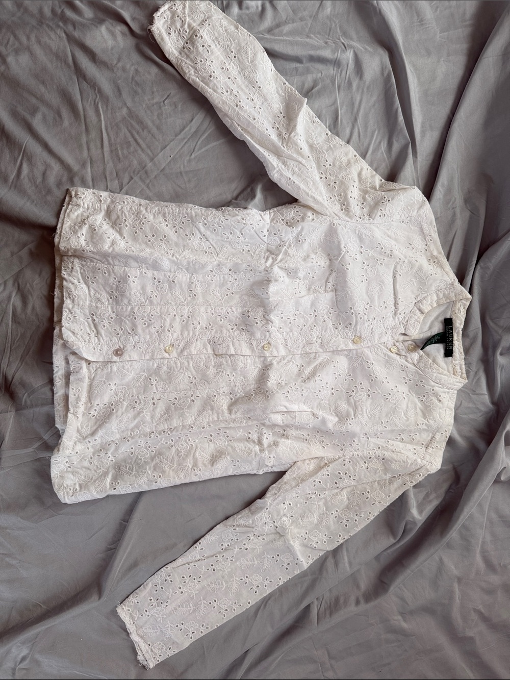 Lauren Ralph Lauren White Button-Front Shirt Size 2